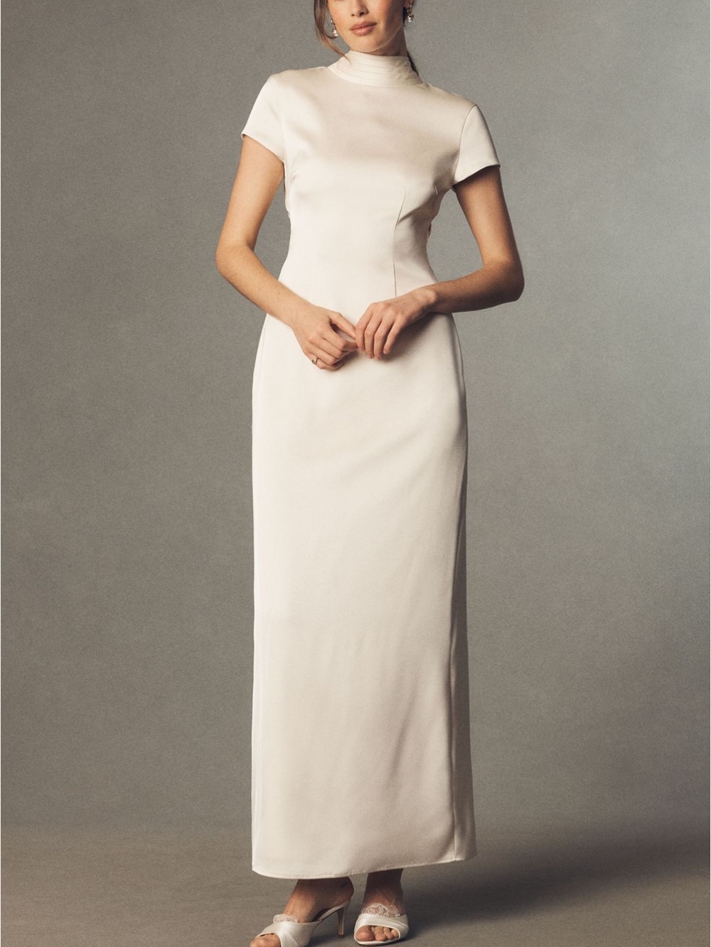 Elliatt Ivory High-Neck Maxi Dress